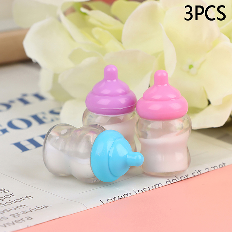 Resin Art Bottle - 3PCS Dollhouse Baby Bottle Accessories Play
