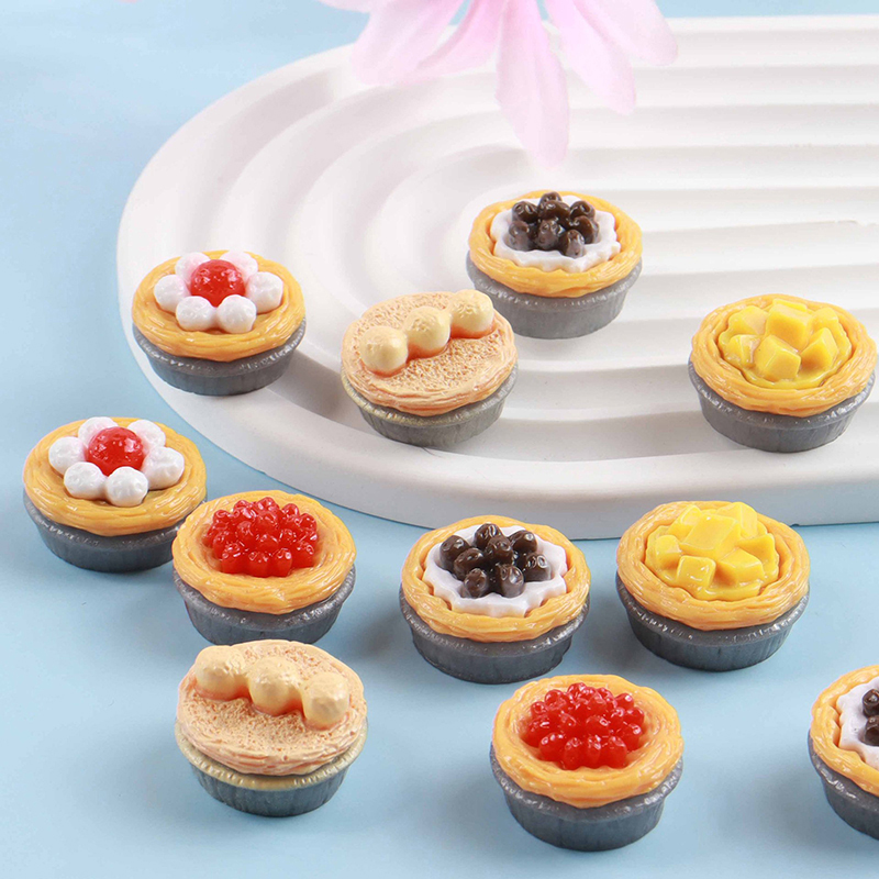 Resin Art Toys - ▶5Pcs 1/12 Dollhouse Simulation Egg Tart