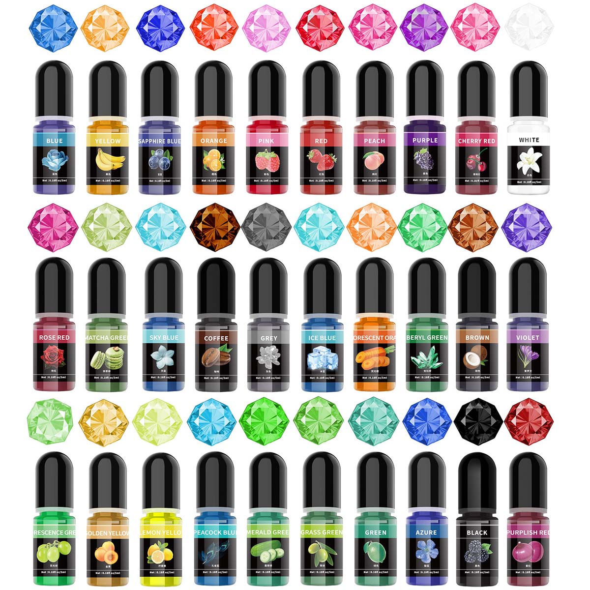 Resin Art Bottle - 5ml/Bottle Epoxy Resin Pigment Liquid Colorant