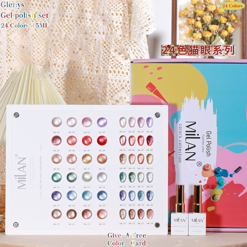 Glemys 24 color cat's eye nail - Resin Art Learning ulasan dan harga