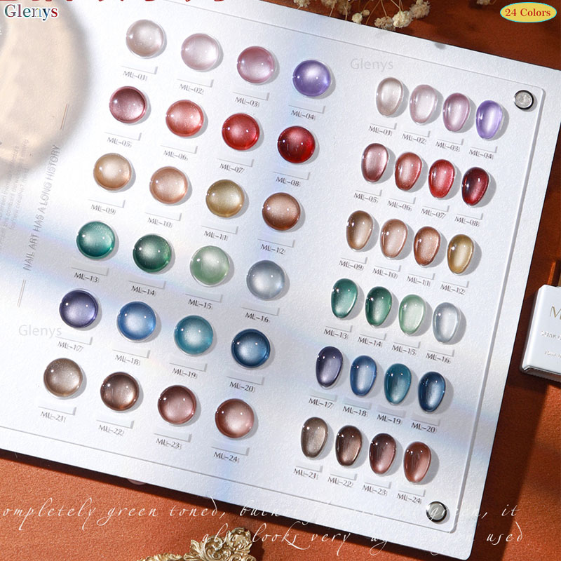 Glemys 24 color cat's eye nail - Resin Art Learning ulasan dan harga
