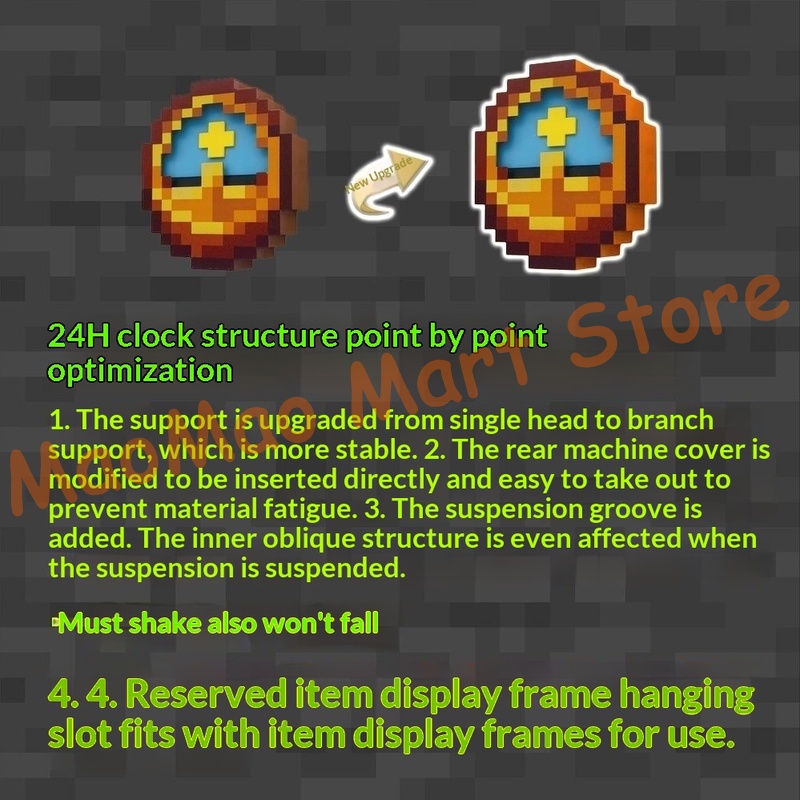 Chic Retro Pixel Art Style Sun - Resin Art Wall Clock ulasan dan harga