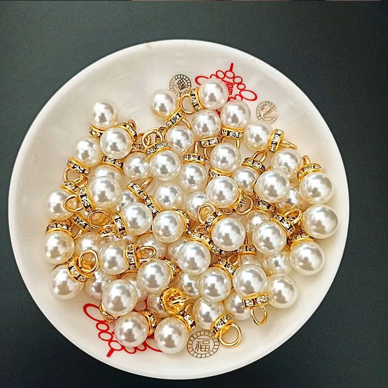 30Pcs Round Pearl Diamond Pend - Resin Art For Wedding Gift ulasan dan harga