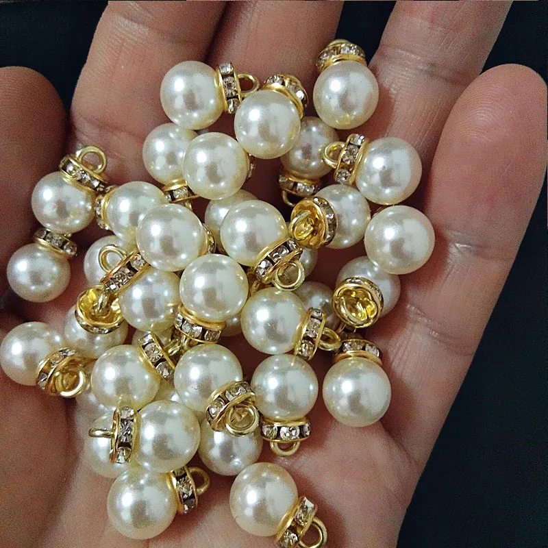 30Pcs Round Pearl Diamond Pend - Resin Art For Wedding Gift ulasan dan harga