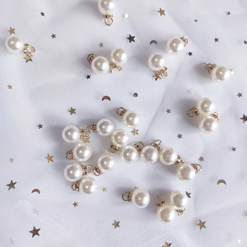30Pcs Round Pearl Diamond Pend - Resin Art For Wedding Gift ulasan dan harga