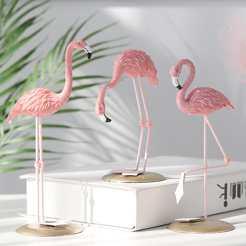 3PCS Pink Flamingo Figurines T - Resin Art For Wedding Gift ulasan dan harga