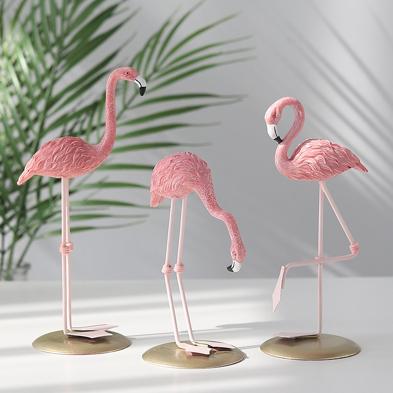 3PCS Pink Flamingo Figurines T - Resin Art For Wedding Gift ulasan dan harga