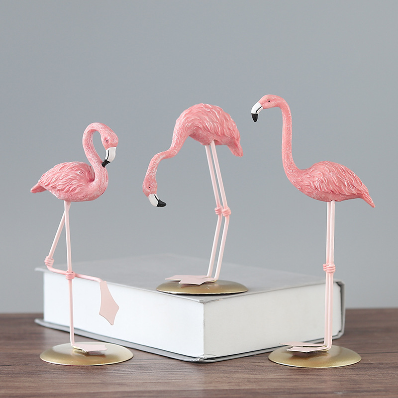 3PCS Pink Flamingo Figurines T - Resin Art For Wedding Gift ulasan dan harga