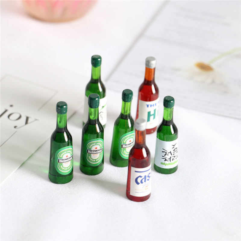 5pcs Dollhouse Mini Beer Bottl - Resin Art Bottle ulasan dan harga
