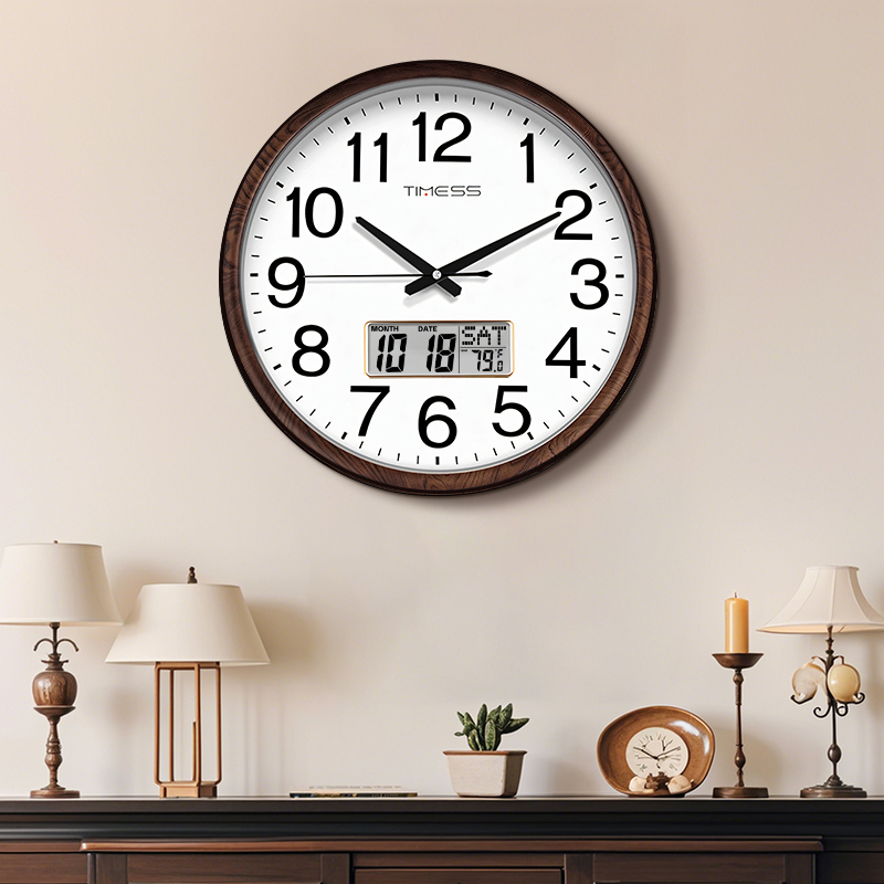 TIMESS 13-inch Wood Grain Wall - Resin Art Wall Clock ulasan dan harga