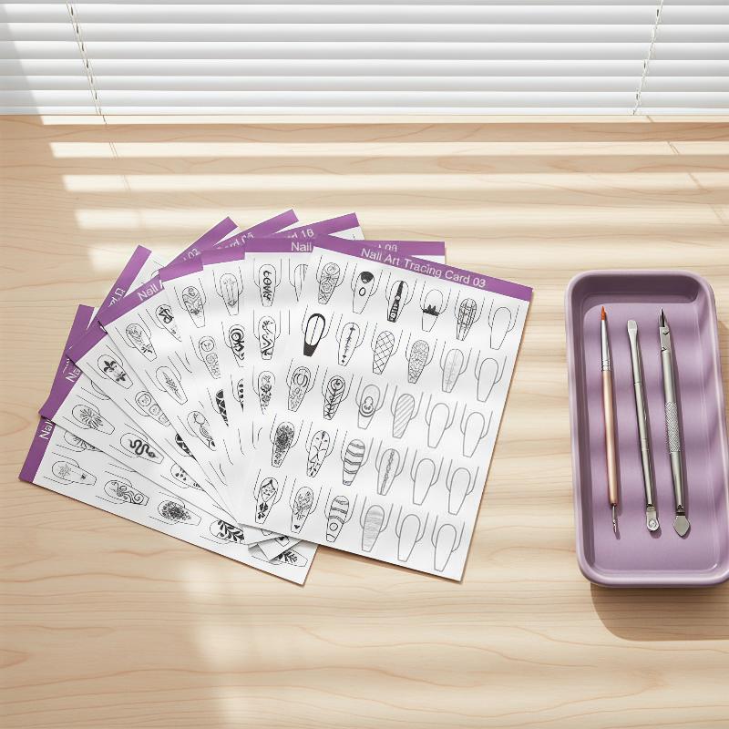 10 Pcs Nail Art Painting Pract - Resin Art Guide Free ulasan dan harga