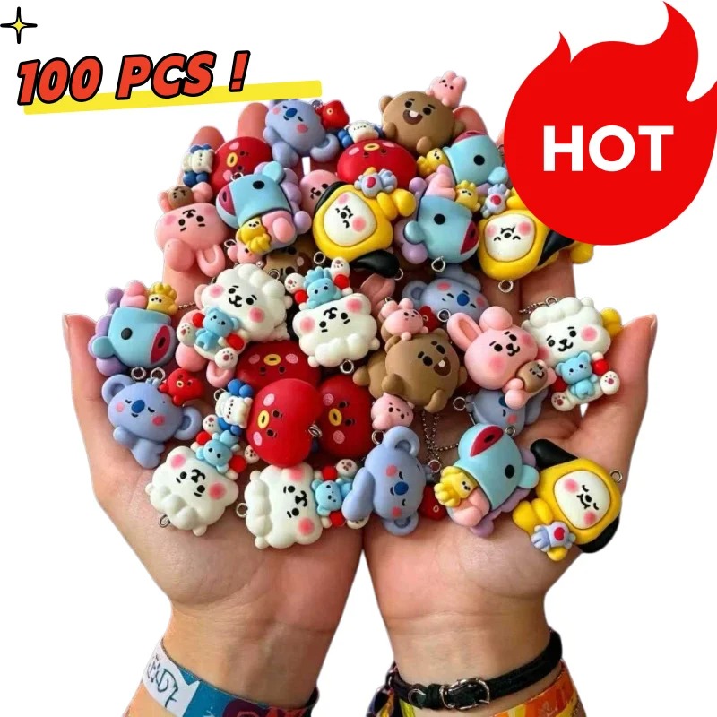 7pcs BT21 Resin Cartoon Charm  - Resin Art Handmade ulasan dan harga