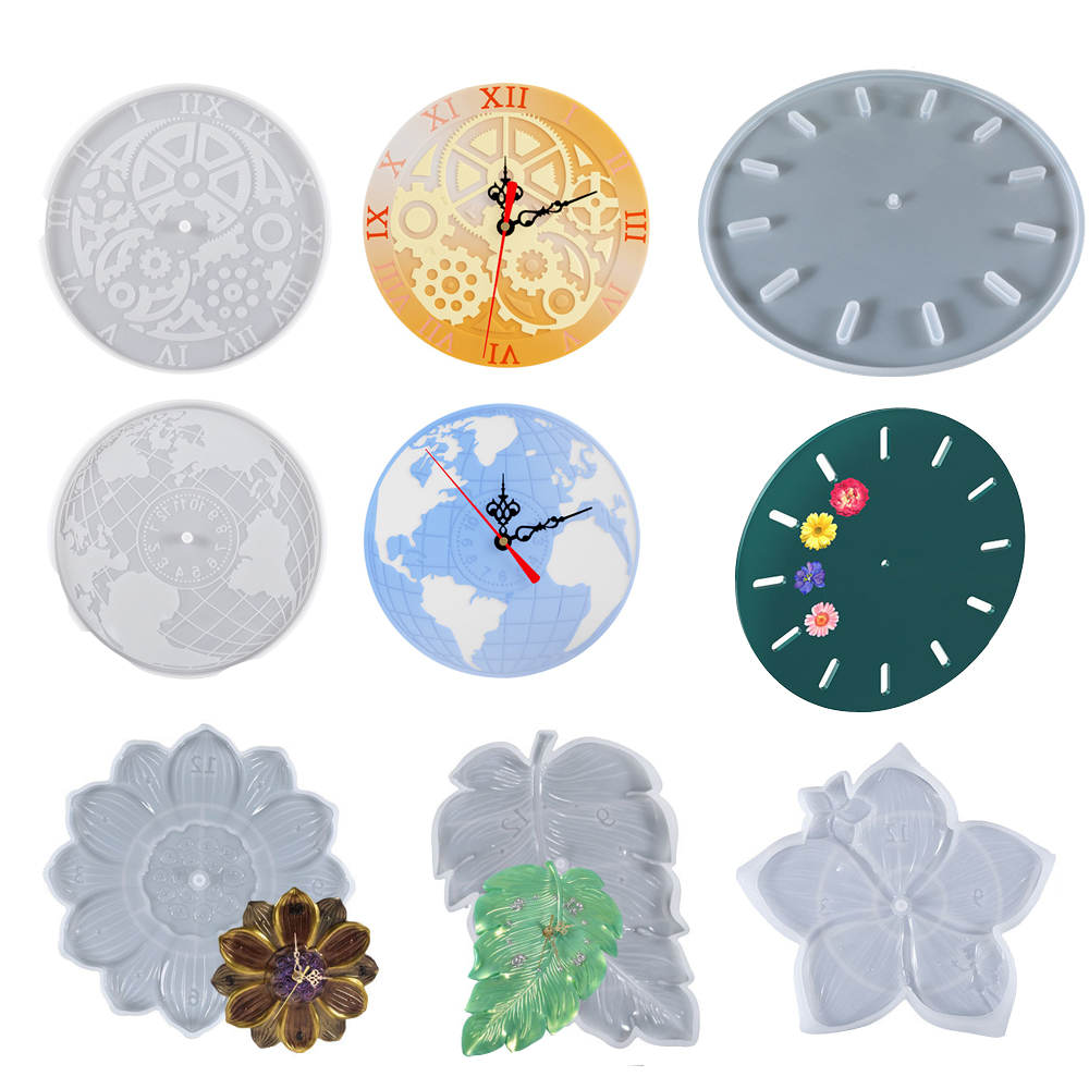 World Map Lotus Leaf Sakura Cl - Resin Art Wall Clock ulasan dan harga