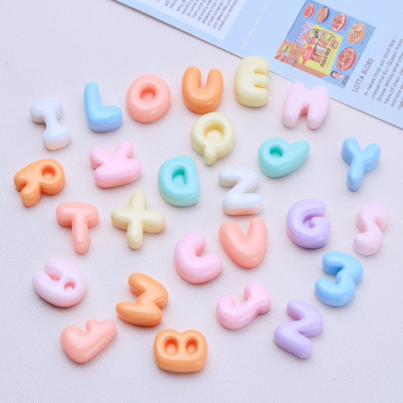 30 Pcs New Kawaii Cartoon Mixe - Resin Art Alphabet ulasan dan harga
