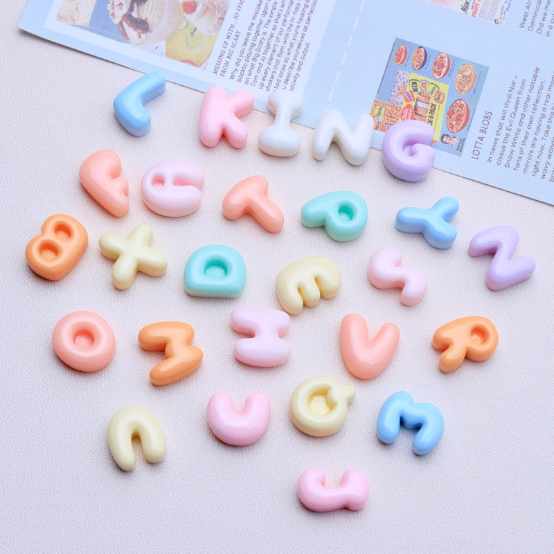 30 Pcs New Kawaii Cartoon Mixe - Resin Art Alphabet ulasan dan harga