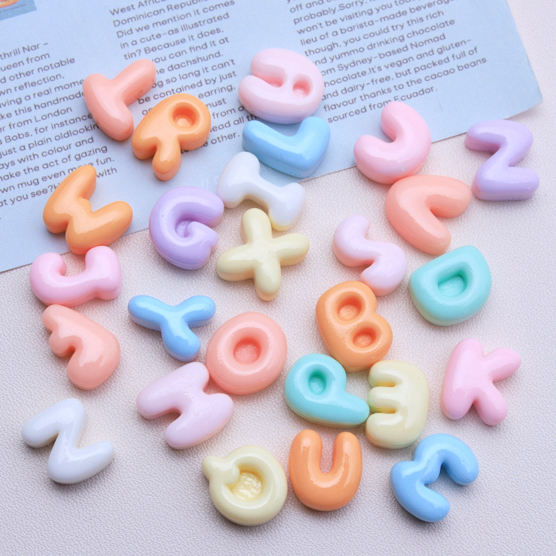30 Pcs New Kawaii Cartoon Mixe - Resin Art Alphabet ulasan dan harga