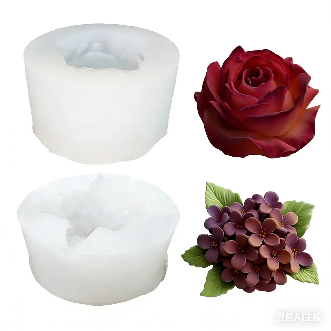 2-Piece 3D Rose and Lilac Sili - Resin Art For Wedding Gift ulasan dan harga