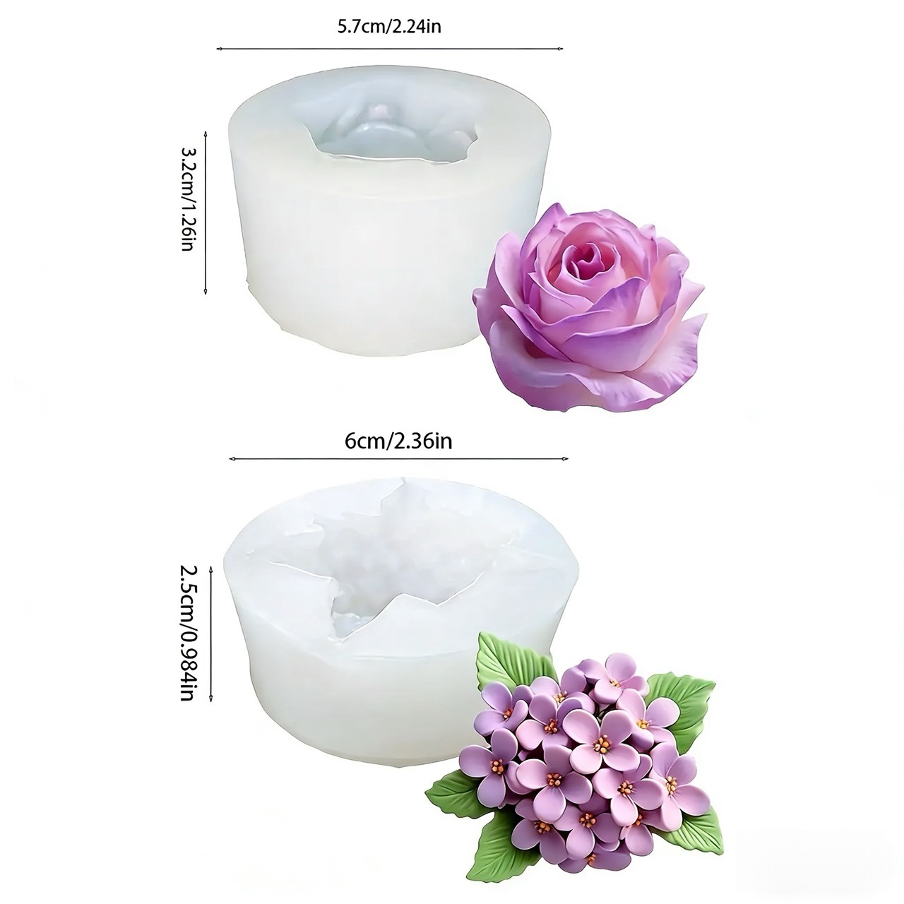 2-Piece 3D Rose and Lilac Sili - Resin Art For Wedding Gift ulasan dan harga