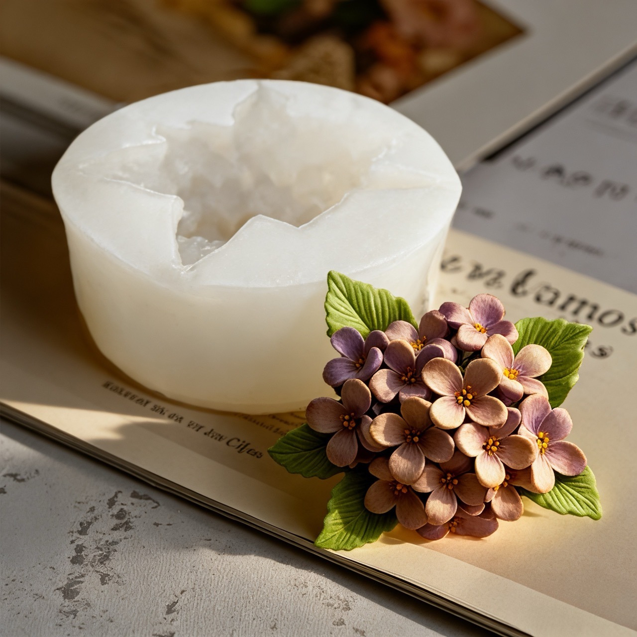2-Piece 3D Rose and Lilac Sili - Resin Art For Wedding Gift ulasan dan harga