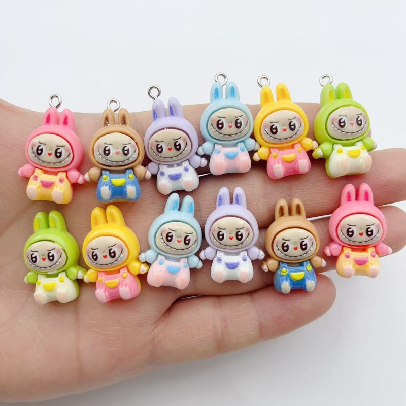 10Pcs Kawaii Rabbit Strawberry - Resin Art Handmade ulasan dan harga