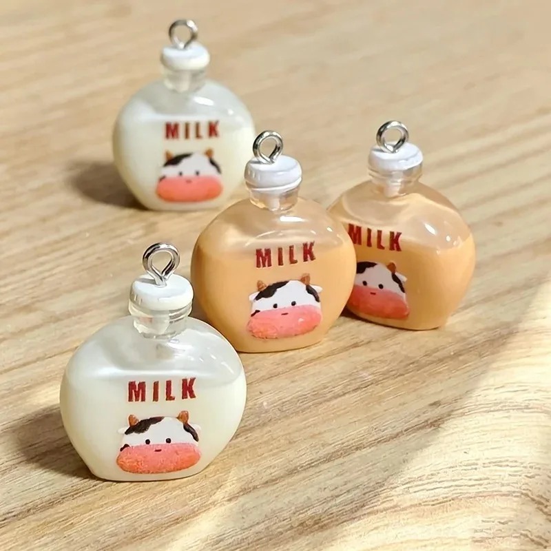 10Pcs Adorable Small Cow Milk  - Resin Art Bottle ulasan dan harga