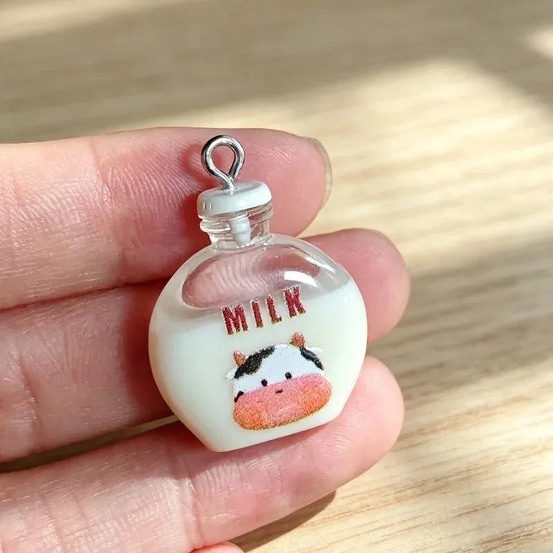 10Pcs Adorable Small Cow Milk  - Resin Art Bottle ulasan dan harga