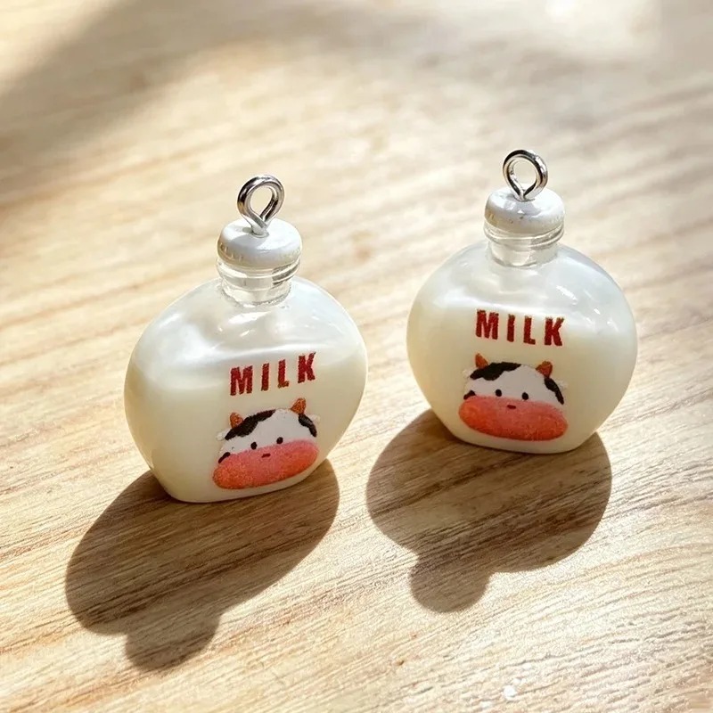 10Pcs Adorable Small Cow Milk  - Resin Art Bottle ulasan dan harga