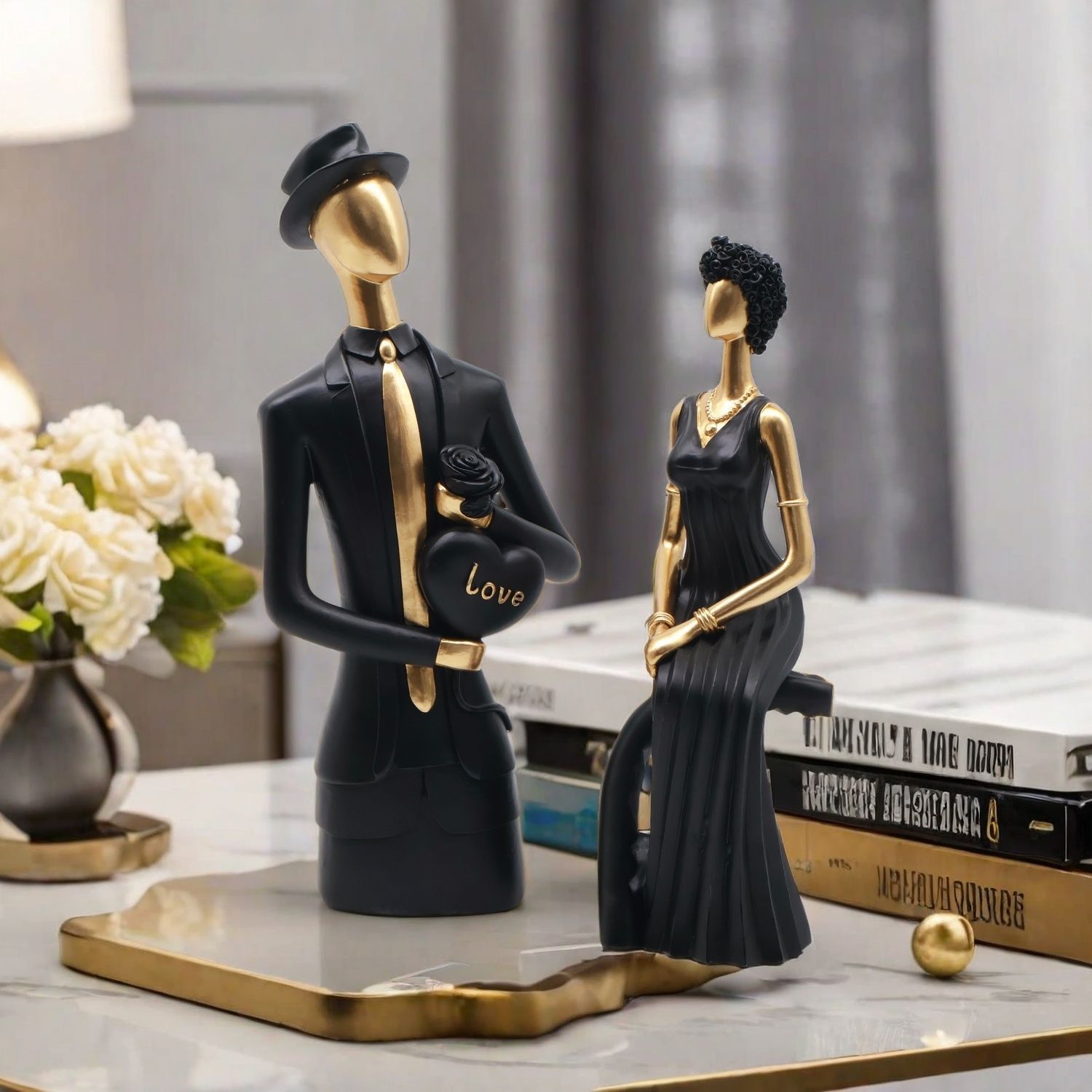 Decor Resin Sculpture Nordic D - Resin Art For Wedding Gift ulasan dan harga