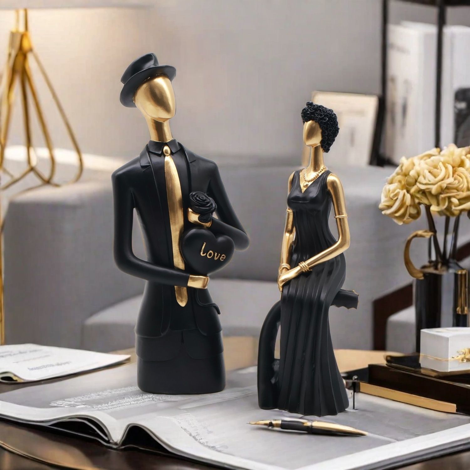 Decor Resin Sculpture Nordic D - Resin Art For Wedding Gift ulasan dan harga