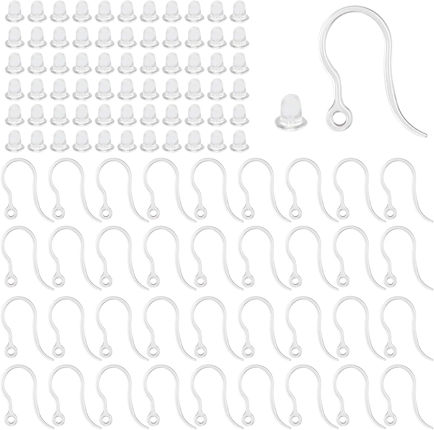40pcs Clear Plastic Earring Ho - Resin Art Handmade ulasan dan harga