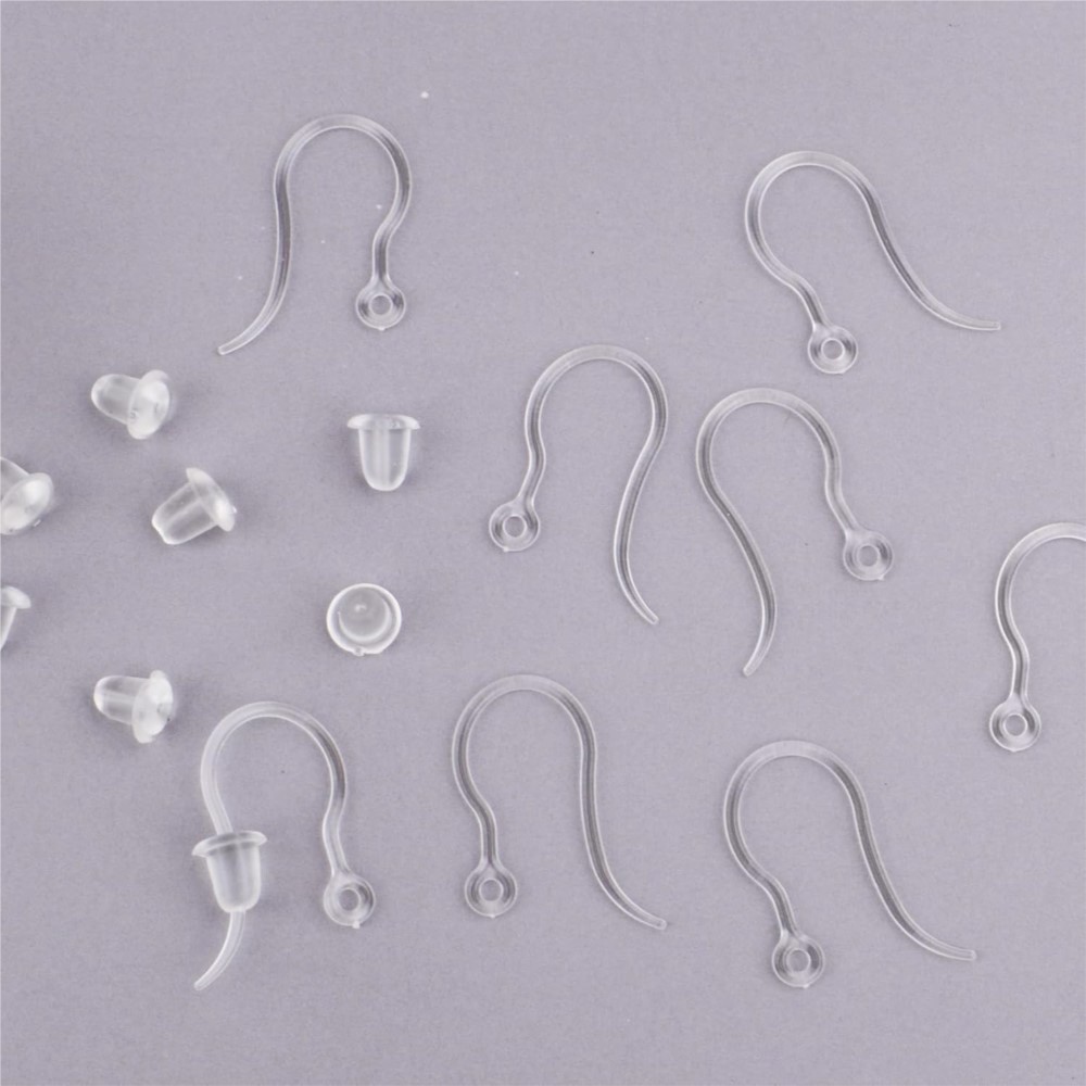 40pcs Clear Plastic Earring Ho - Resin Art Handmade ulasan dan harga