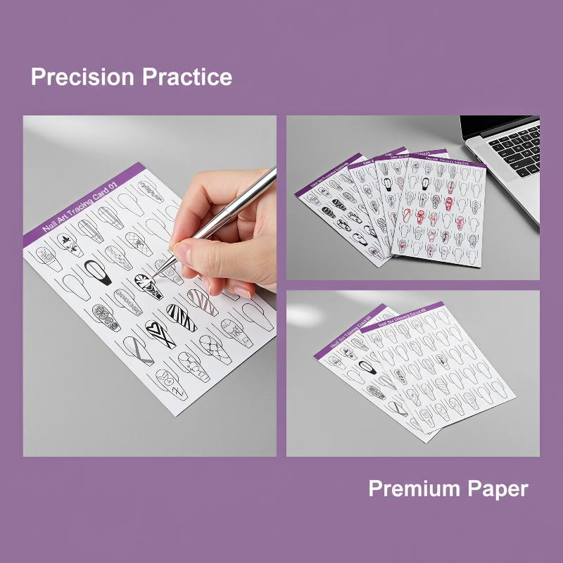 10pcs Nail Art Lines Practice  - Resin Art Guide Free ulasan dan harga