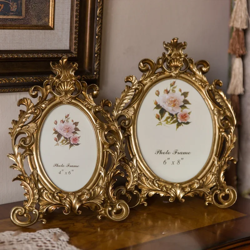 Retro Gold Oval Resin Photo Fr - Resin Art For Wedding Gift ulasan dan harga