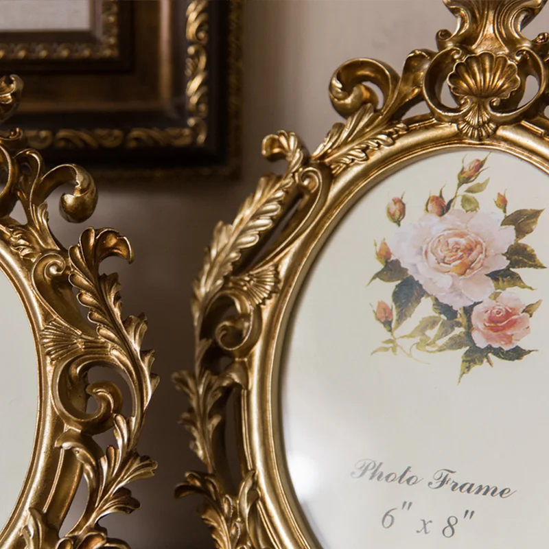 Retro Gold Oval Resin Photo Fr - Resin Art For Wedding Gift ulasan dan harga
