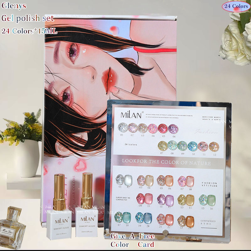 Glenys 24 color nail polish gl - Resin Art Learning ulasan dan harga