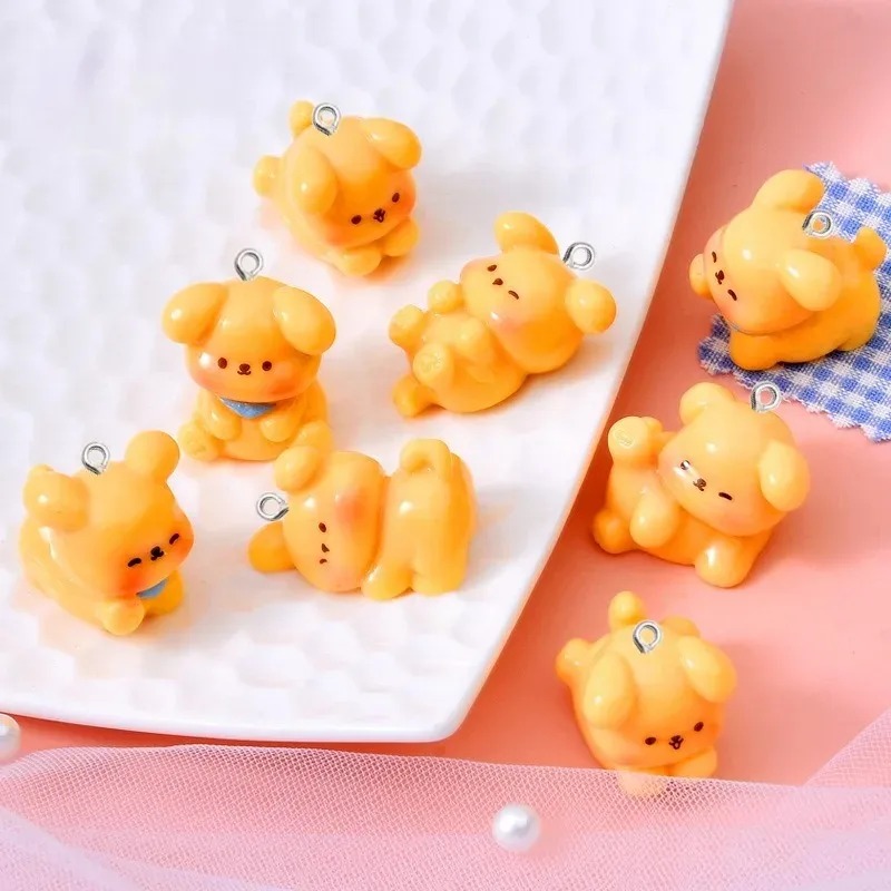 10Pcs Cute Cartoon Dog Acrylic - Resin Art Handmade ulasan dan harga