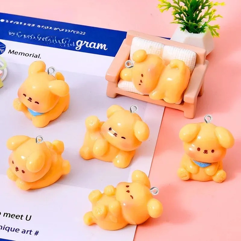 10Pcs Cute Cartoon Dog Acrylic - Resin Art Handmade ulasan dan harga