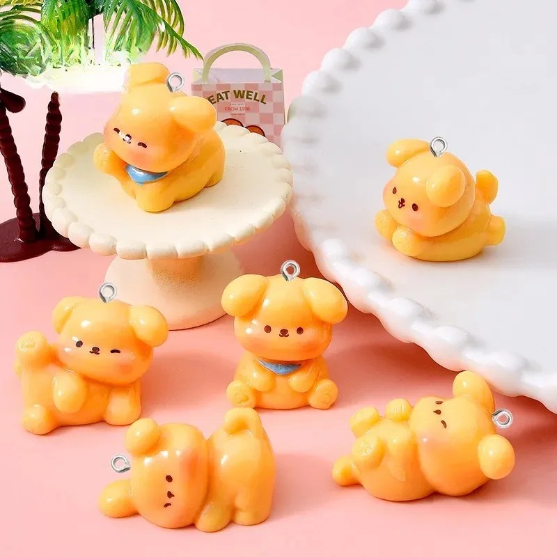 10Pcs Cute Cartoon Dog Acrylic - Resin Art Handmade ulasan dan harga