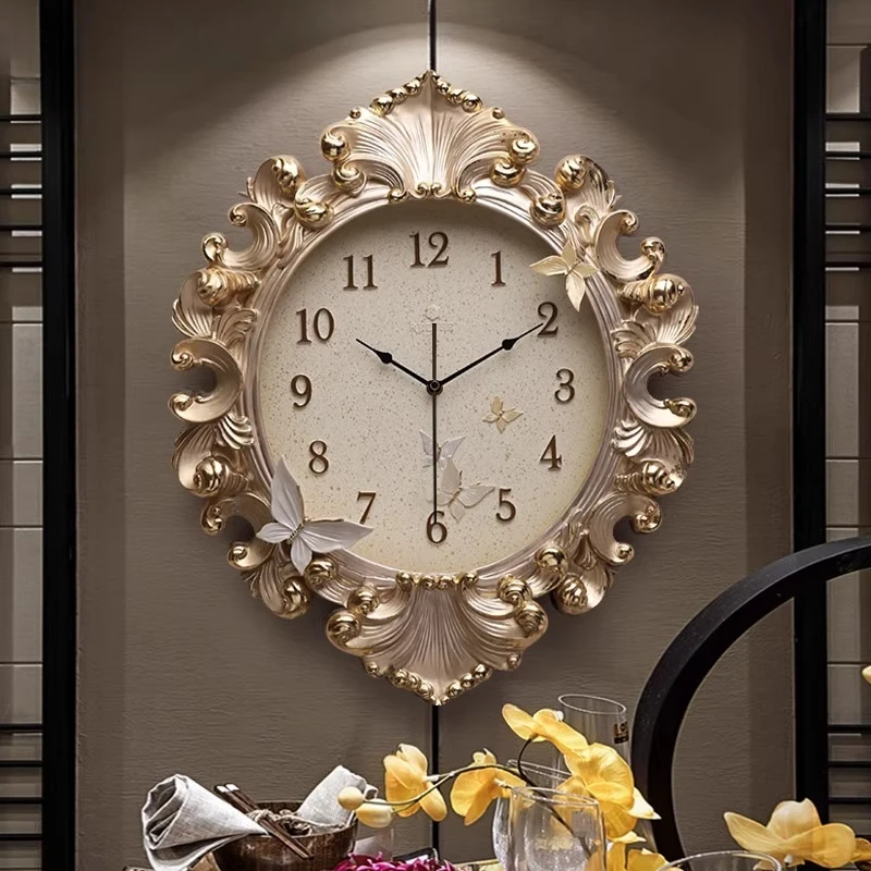 European Style Room Wall Clock - Resin Art Wall Clock ulasan dan harga