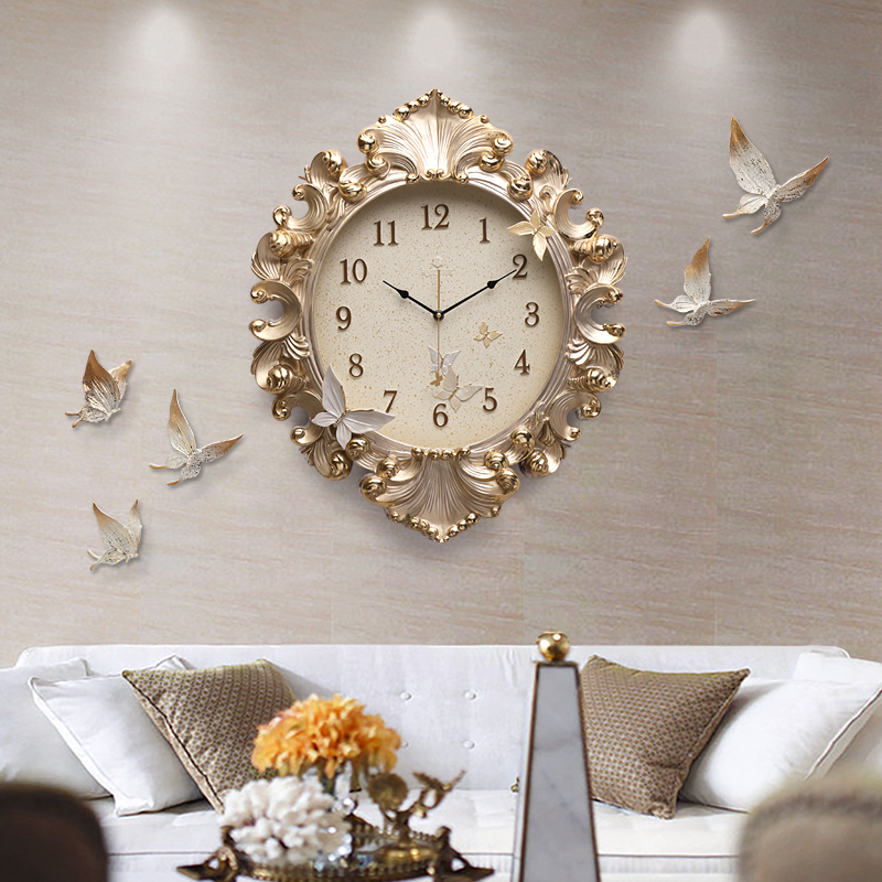 European Style Room Wall Clock - Resin Art Wall Clock ulasan dan harga