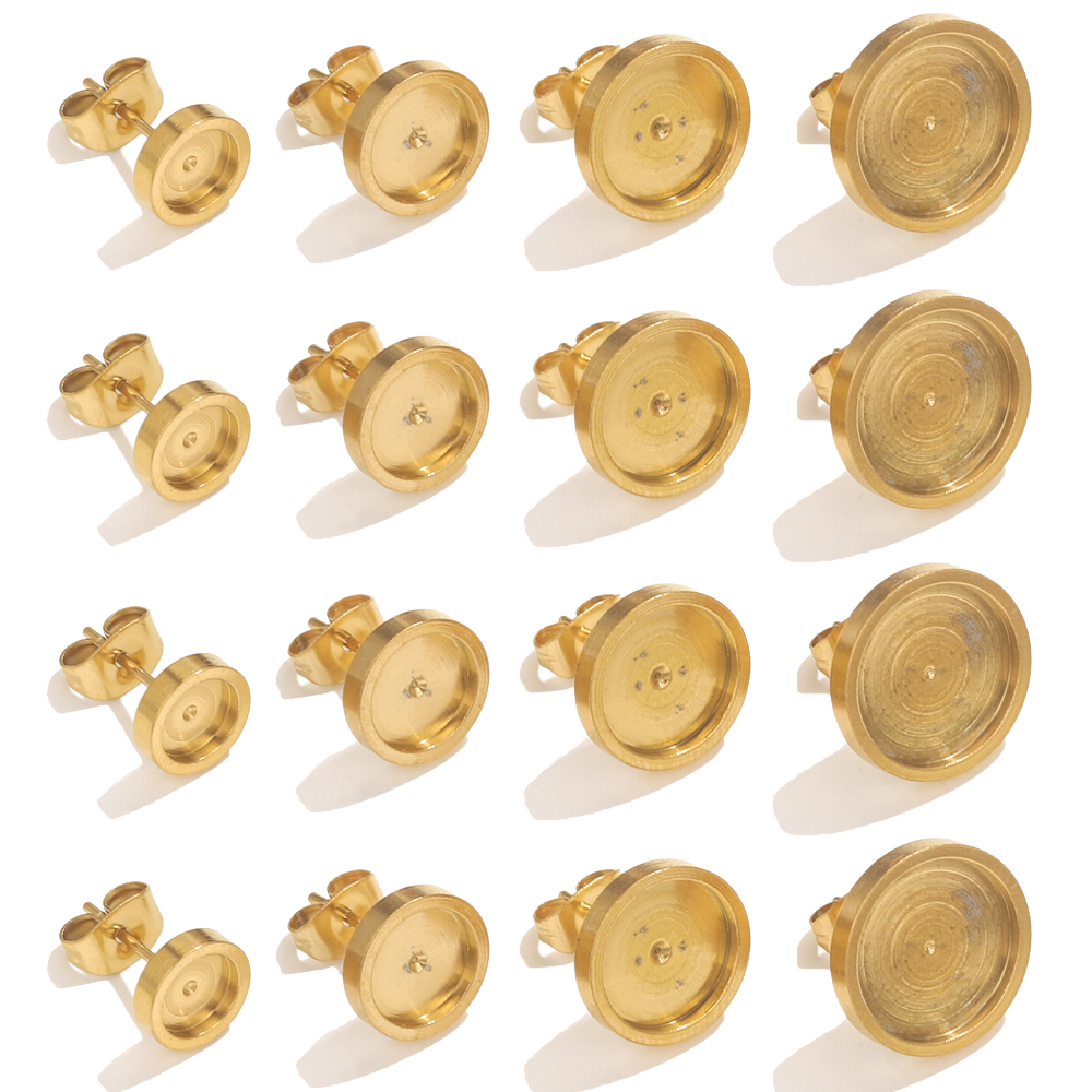 10pcs Stainless Steel Gold Ear - Resin Art Handmade ulasan dan harga