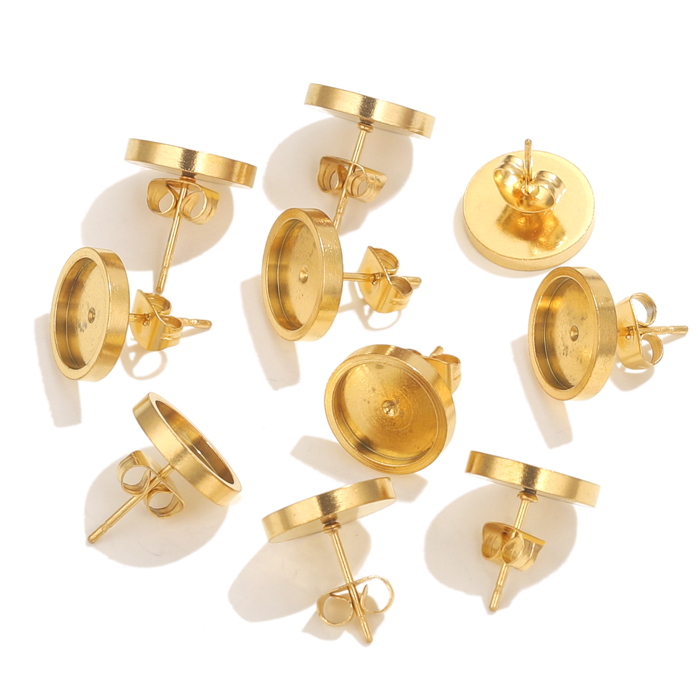 10pcs Stainless Steel Gold Ear - Resin Art Handmade ulasan dan harga