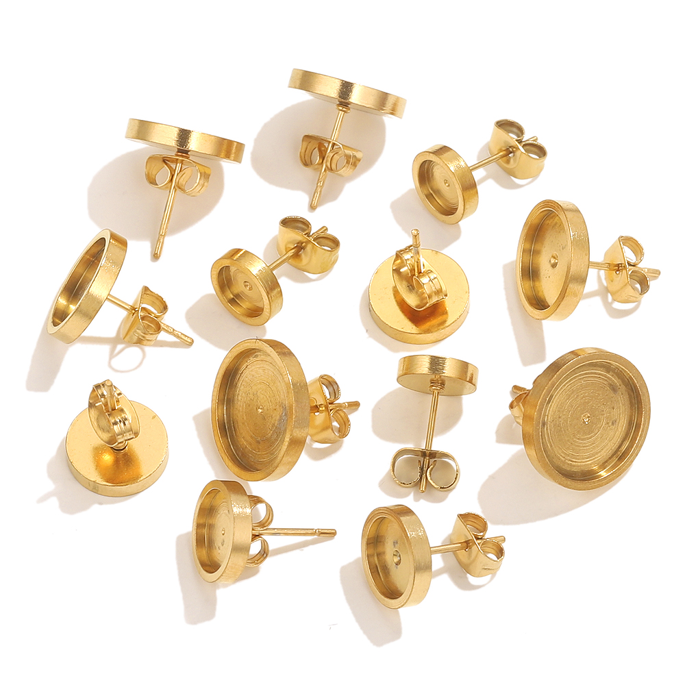 10pcs Stainless Steel Gold Ear - Resin Art Handmade ulasan dan harga